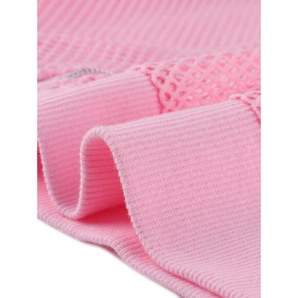 Hoodie Jacket Zip Up Long Sleeve Mesh Sheer Bomber Jackets Pink - Picture 5 of 5